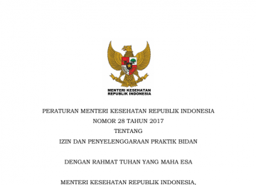Download Peraturan Menteri Kesehatan Republik Indonesia Nomor 28 Tahun 2017 Tentang Izin Dan Penyelenggaraan Praktik Bidan