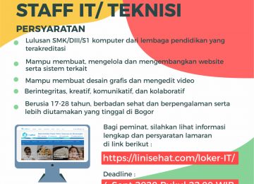 Lowongan Kerja IT linisehat.com 2020