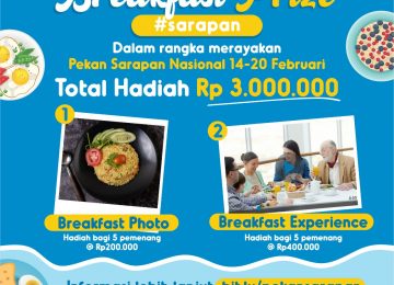 Breakfast Prize senilai total Rp 3.000.000 dalam rangka Pekan Sarapan Nasional 2021