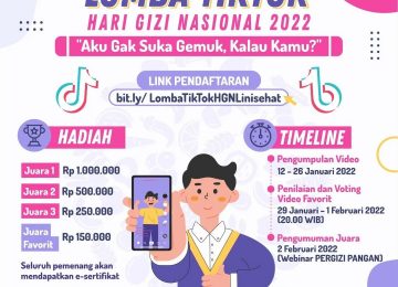 Lomba TikTok Hari Gizi Nasional 2022 “Aku Gak Suka Gemuk, Kalau Kamu?”