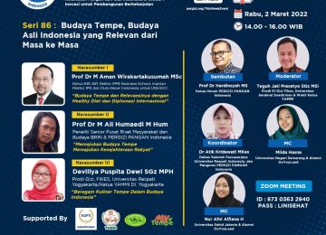 PERGIZI PANGAN Webinar Seri 86 : Budaya Tempe, Budaya Asli Indonesia yang Relevan dari Masa ke Masa