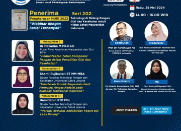 Teknologi di Bidang Pangan, Gizi, dan Kesehatan untuk Hidup Sehat Masyarakat Indonesia