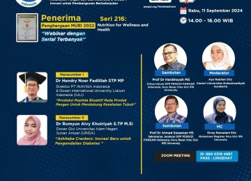 PERGIZI PANGAN Webinar Series 216 Tema: Nutrition for Wellness and Health