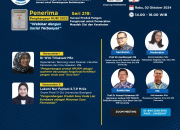 Inovasi Produk Pangan Fungsional untuk Pemecahan Masalah Gizi dan Kesehatan
